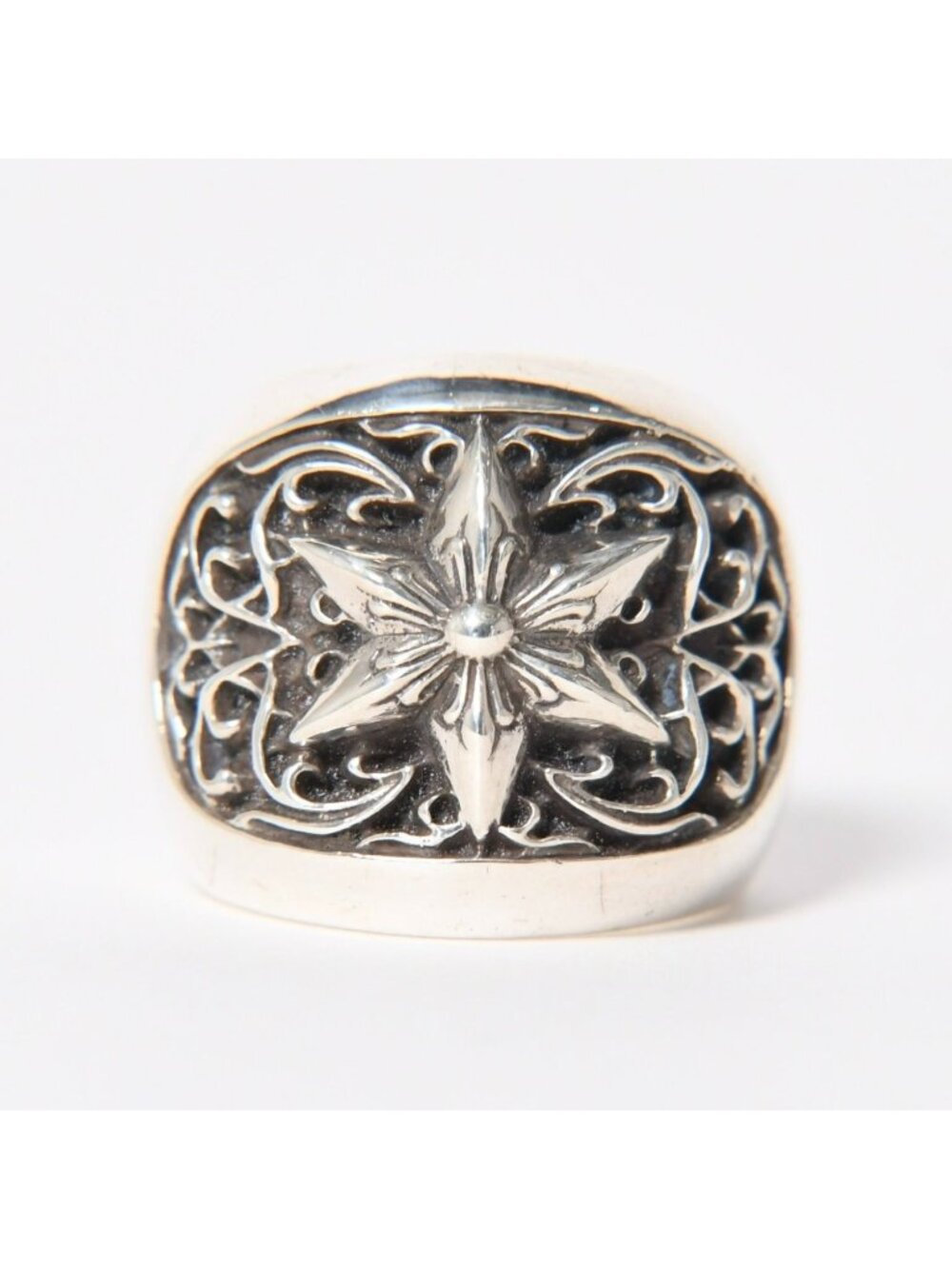 Chrome Hearts Classic Oval Star Ring David Arabesque 925 Sterling Silver